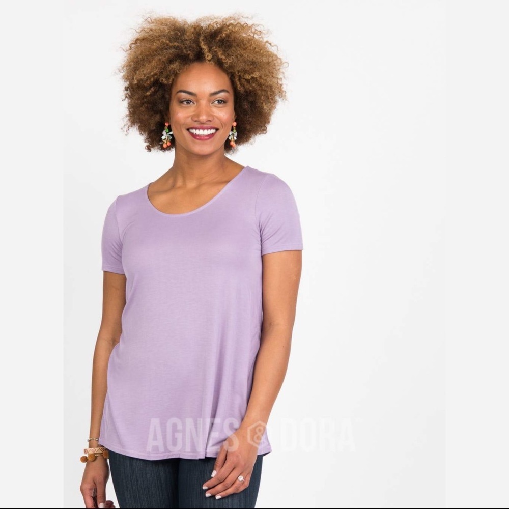 Agnes & Dora Everyday Tee Dusty Lavender Soft Knit New With Tags